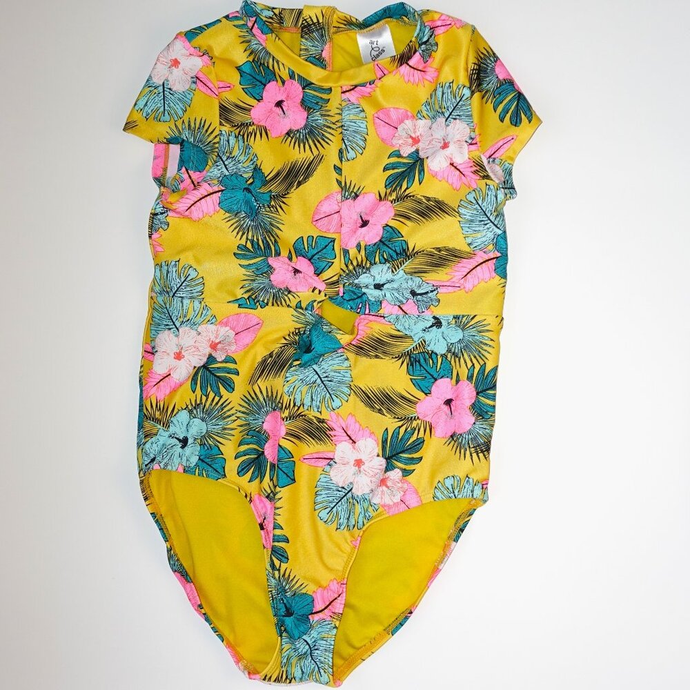 Art Class | Girls Short Sleeve Floral Swimsuit